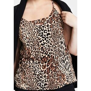 Bar III Zip Back Cheetah-Printed Camisole Top Small